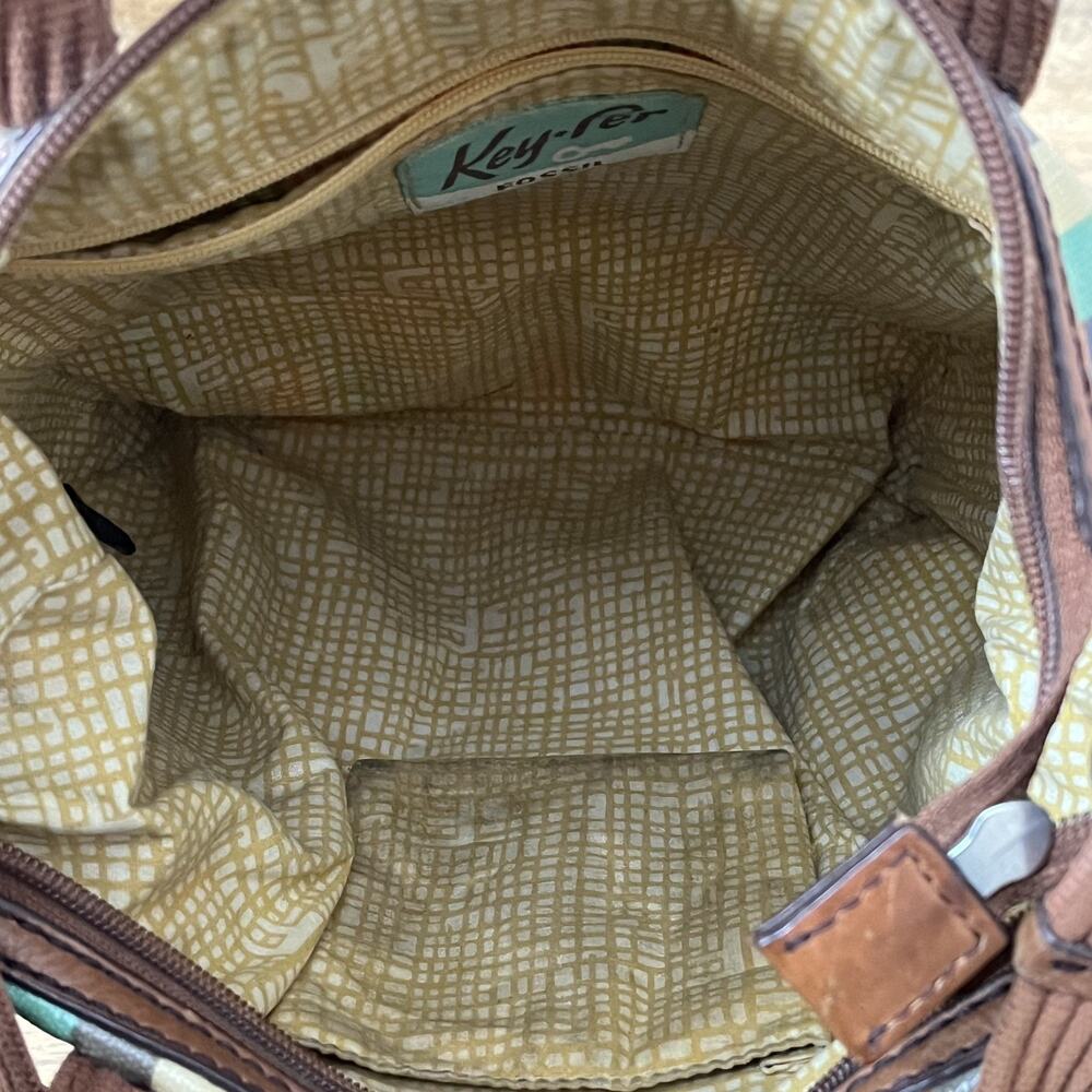 Fossil Key-Per HandBag Crossbody 10.5 in Tall Multi-Colored Geometric Colorblock - Picture 8 of 16